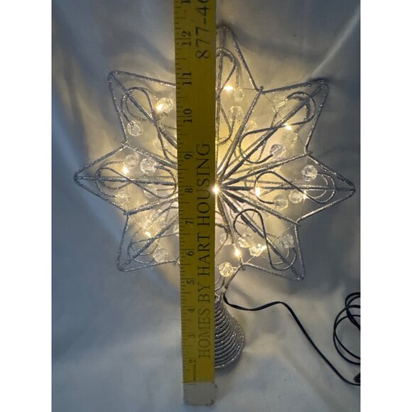 LED Star Tree Topper With Crystal Details & Spiral Base New w/o box - Picture 2 of 3